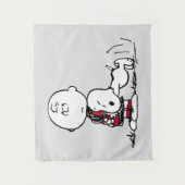 PEANUTS | Rotes und schwarzes Muster Wandteppich (Vorderseite)