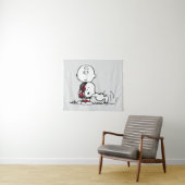 PEANUTS | Rotes und schwarzes Muster Wandteppich (Beispiel (Horizontal))