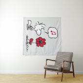 PEANUTS | Rotes und schwarzes Muster Wandteppich (Beispiel (Horizontal))