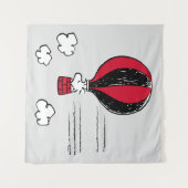 PEANUTS | Rotes und schwarzes Muster Wandteppich (Vorderseite (Horizontal))