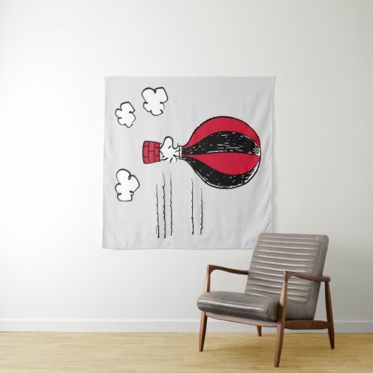 PEANUTS | Rotes und schwarzes Muster Wandteppich (Beispiel (Horizontal))