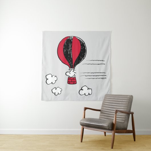 PEANUTS | Rotes und schwarzes Muster Wandteppich (Beispiel)