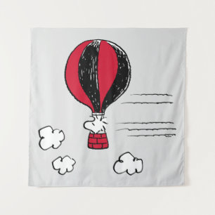 PEANUTS Rotes und schwarzes Muster Wandteppich