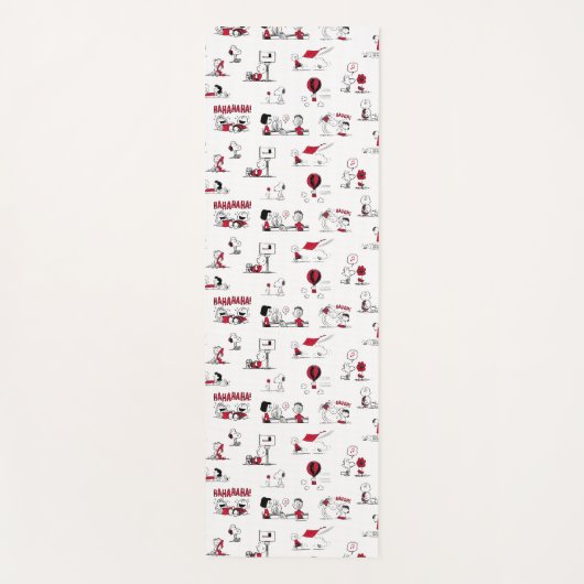 PEANUTS | Rotes und schwarzes Muster Yogamatte (Vorderseite)