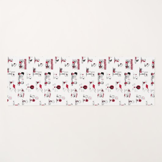 PEANUTS | Rotes und schwarzes Muster Yogamatte (Vorderseite (Horizontal))