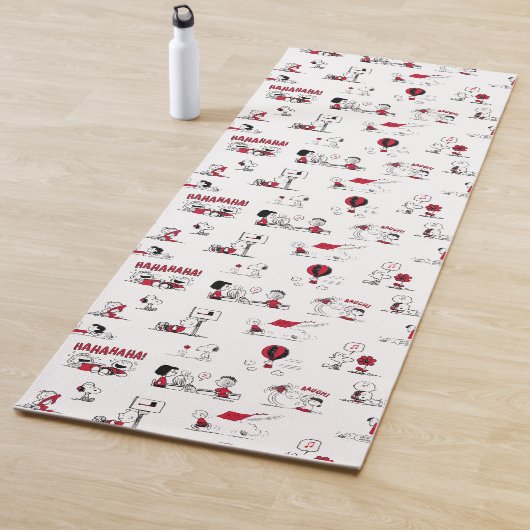 PEANUTS | Rotes und schwarzes Muster Yogamatte (Beispiel)