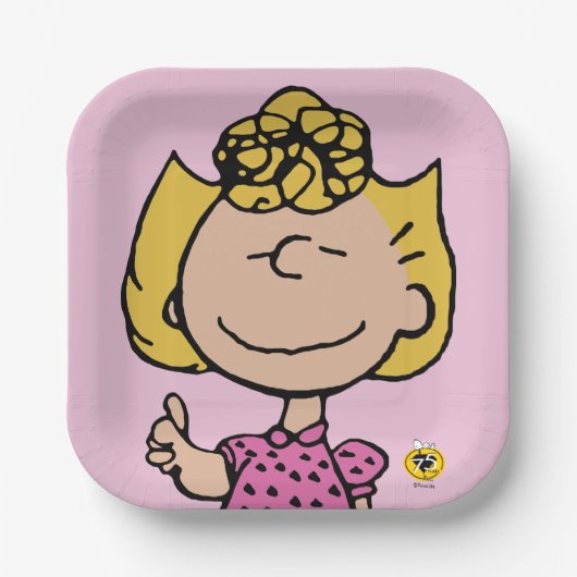 Peanuts | Sally Super Lächeln Pappteller (Vorderseite)