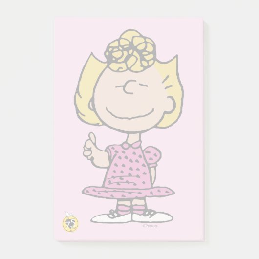 Peanuts | Sally Super Lächeln Post-it Klebezettel (Vorderseite)
