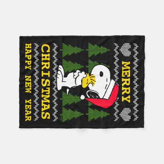 Peanuts Santa Claus Hug Fleecedecke (Vorderseite (Horizontal))