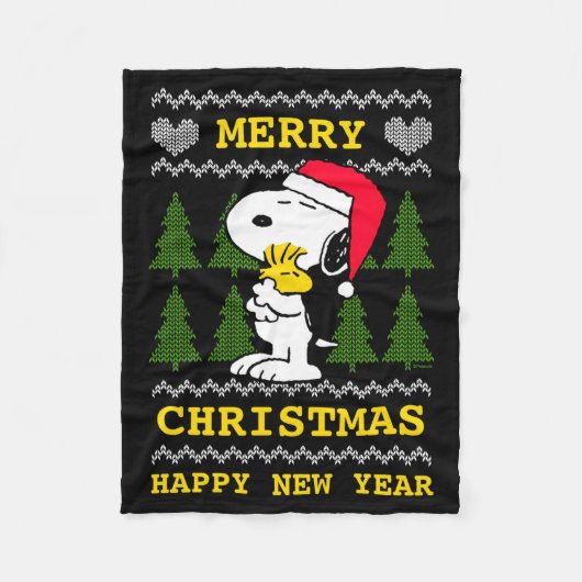 Peanuts Santa Claus Hug Fleecedecke (Vorderseite)