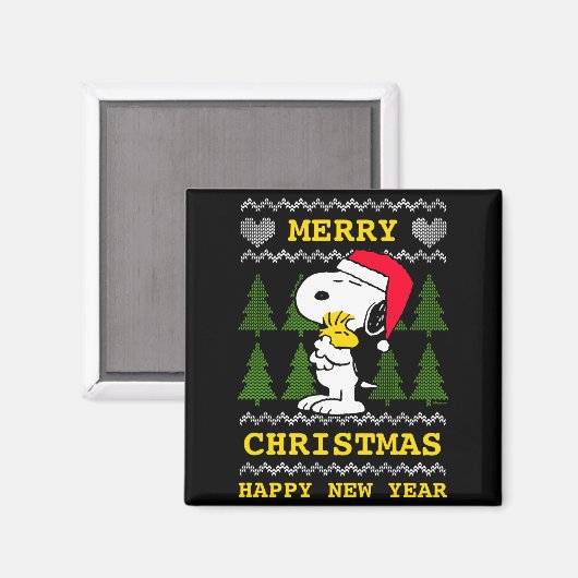 Peanuts Santa Claus Hug Magnet (Vorderseite/Rückseite)