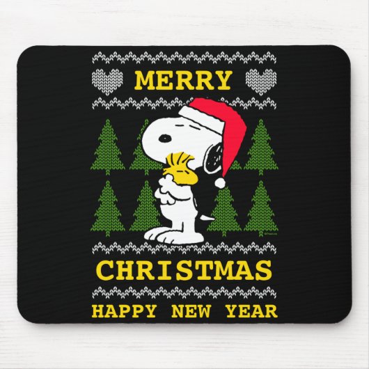 Peanuts Santa Claus Hug Mousepad (Vorne)
