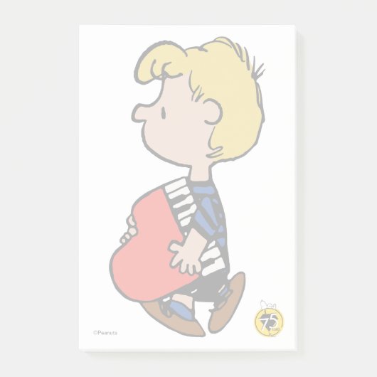 Peanuts | Schroeder Reiseklavier Post-it Klebezettel (Vorderseite)