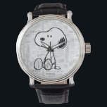 PEANUTS | Snoopie auf Schwarz-weißen Comicen Armbanduhr<br><div class="desc">Snoopy ist der liebliche Beagle von Charlie Brown im Comic-Streifen Peanuts von Charles M. Schulz. Karo in diesem niedlichen Peanuts-Design mit Snoopy-Tanz.</div>