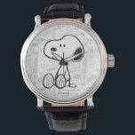PEANUTS | Snoopie auf Schwarz-weißen Comicen Armbanduhr<br><div class="desc">Snoopy ist der liebliche Beagle von Charlie Brown im Comic-Streifen Peanuts von Charles M. Schulz. Karo in diesem niedlichen Peanuts-Design mit Snoopy-Tanz.</div>