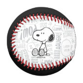 PEANUTS | Snoopie auf Schwarz-weißen Comicen Baseball (Vorderseite Links)