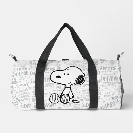 PEANUTS | Snoopie auf Schwarz-weißen Comicen Duffle Bag (Vorderseite)