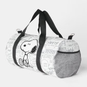PEANUTS | Snoopie auf Schwarz-weißen Comicen Duffle Bag (Rechte Ecke)