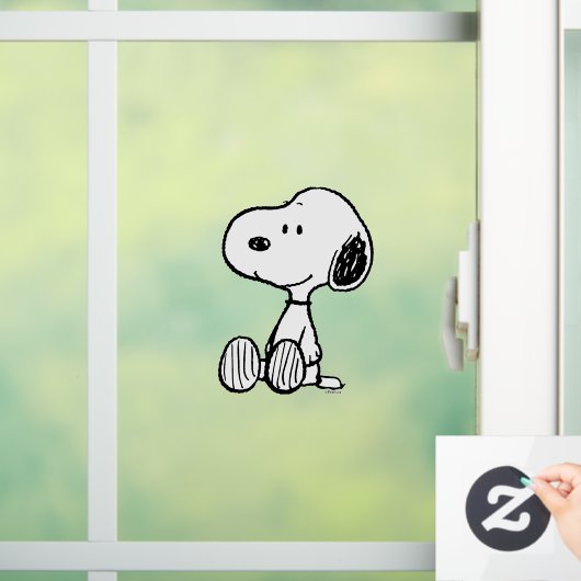 PEANUTS | Snoopie auf Schwarz-weißen Comicen Fensteraufkleber (Zuhause)