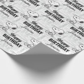 PEANUTS | Snoopie auf Schwarz-weißen Comicen Geschenkpapier (Ecke)