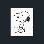 PEANUTS | Snoopie auf Schwarz-weißen Comicen Leinwanddruck<br><div class="desc">Dieses Kunstwerk zeigt Snoopy sitzend auf dem Hintergrund von schwarz-weiß Charles M. Schulz Comic Streifen.</div>