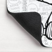 PEANUTS | Snoopie auf Schwarz-weißen Comicen Mousepad (Ecke)