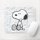 PEANUTS | Snoopie auf Schwarz-weißen Comicen Mousepad (Mit Mouse)