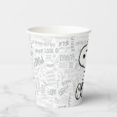 PEANUTS | Snoopie auf Schwarz-weißen Comicen Pappbecher (Rechts)