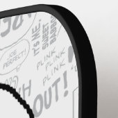 PEANUTS | Snoopie auf Schwarz-weißen Comicen Pickleball Schläger (Linke Seite)