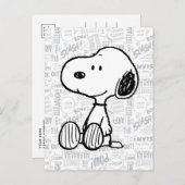 PEANUTS | Snoopie auf Schwarz-weißen Comicen Postkarte (Vorne/Hinten)