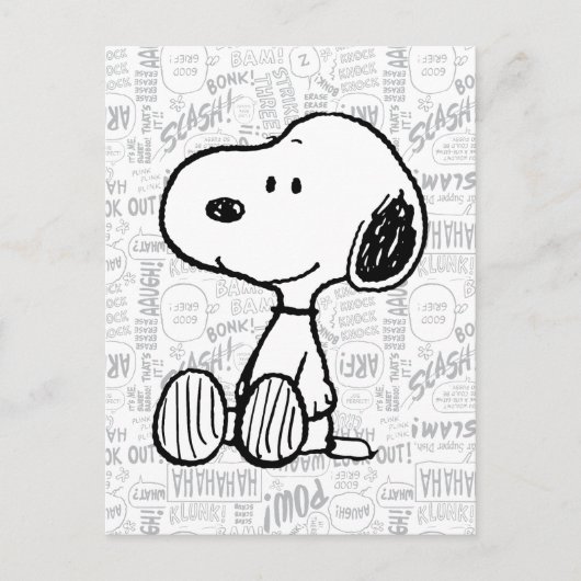 PEANUTS | Snoopie auf Schwarz-weißen Comicen Postkarte (Vorderseite)