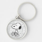 PEANUTS | Snoopie auf Schwarz-weißen Comicen Schlüsselanhänger (Vorne)