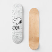 PEANUTS | Snoopie auf Schwarz-weißen Comicen Skateboard (Vorderseite)