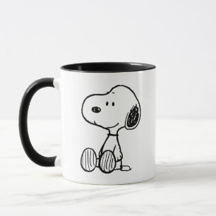 PEANUTS   Snoopie auf Schwarz-weißen Comicen Tasse