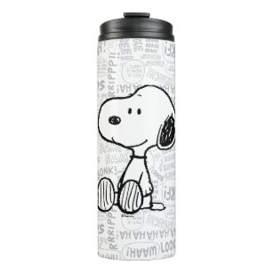 PEANUTS   Snoopie auf Schwarz-weißen Comicen Thermosbecher