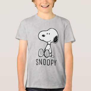 PEANUTS Snoopie auf Schwarz-weißen Comicen Tri-Blend Shirt