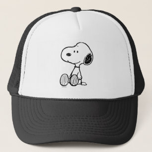PEANUTS   Snoopie auf Schwarz-weißen Comicen Truckerkappe