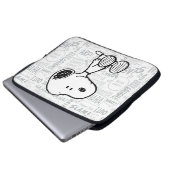 PEANUTS | Snoopie bei Schwarz-weißen Comicen 2 Laptopschutzhülle (Vorne Knopf)
