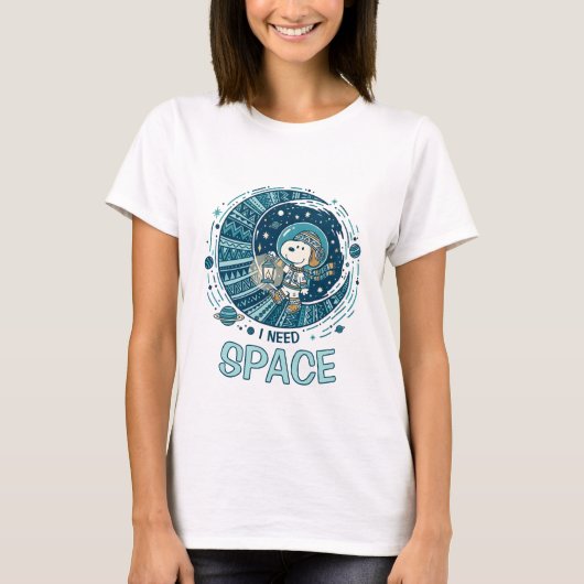 Peanuts | Snoopy Astronaut “I Need Space” T-Shirt (Vorderseite)