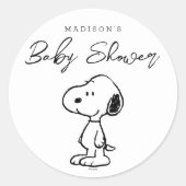 Peanuts Snoopy | Babydusche Runder Aufkleber (Vorderseite)