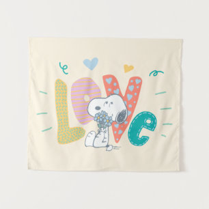 Peanuts Snoopy Blumenliebe Wandteppich