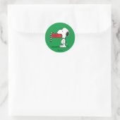 Peanuts | Snoopy Candy Cane Food Dish Runder Aufkleber (Tasche)