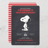 Peanuts Snoopy - Chalkboard Geburtstag Einladung (Vorne/Hinten)