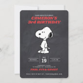 Peanuts Snoopy - Chalkboard Geburtstag Einladung (Vorderseite)