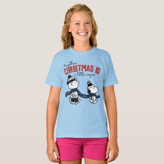 Peanuts | Snoopy & Charlie Brown Winter Scarf T-Shirt (Vorne ganz)