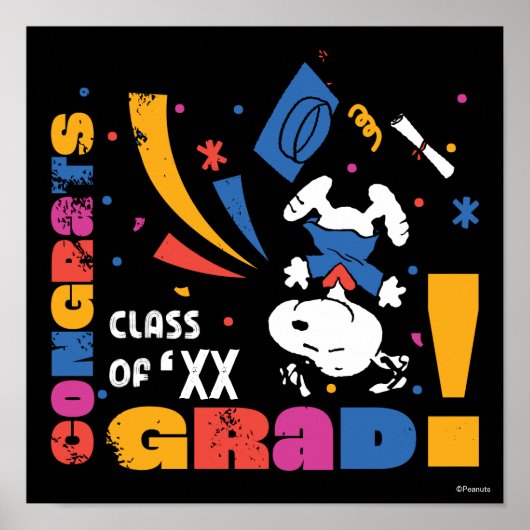 Peanuts Snoopy Congrats Grad Graduation Confetti Poster (Vorne)