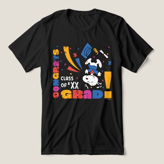 Peanuts Snoopy Congrats Grad Graduation Confetti Tri-Blend Shirt (Design Vorderseite)