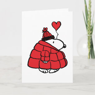 Peanuts   Snoopy Daunenjacke Valentinstag Feiertagskarte