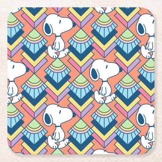 Peanuts | Snoopy Deco Dreams Muster Rechteckiger Pappuntersetzer (Vorderseite)