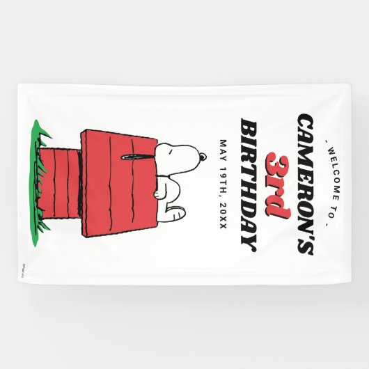 Peanuts Snoopy Dog House Birthday Banner (Horizontal)